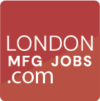 London Manufacturing jobs .com logo red square with text in it