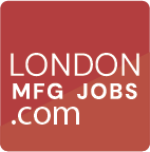 London Manufacturing jobs .com logo red square with text in it