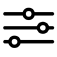 London Creative mixer an image of three lines with circular levers, similar to a mixing board