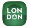 MyLondon_app_logo A green square with the words London in the middle of it. A maple leaf is in the centre of the "o" in London.